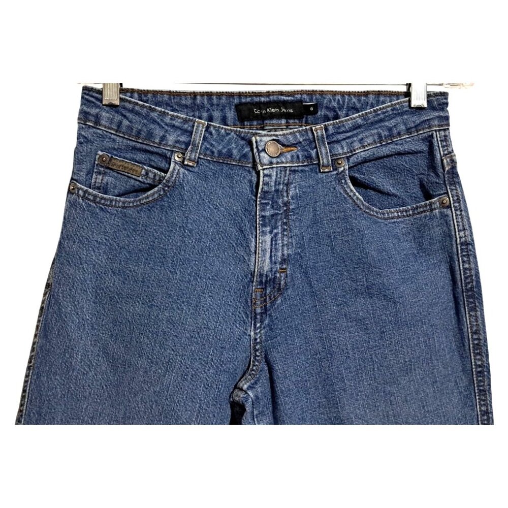 Calvin Klein Jeans Womens 8 Stretch Slim Boot Cut Double Stone Wash - Picture 3 of 11